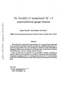 On Arnold's 14 'exceptional'N= 2 superconformal gauge theories