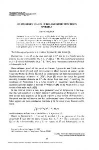 on boundary values of holomorphic functions on balls - American ...