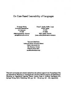 On Case-Based Learnability of Languages