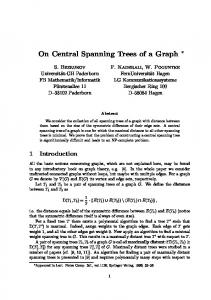 On Central Spanning Trees of a Graph