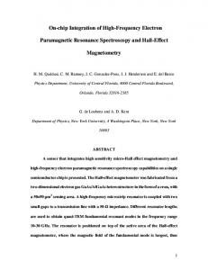 On-chip Integration of High-Frequency Electron Paramagnetic ... - arXiv