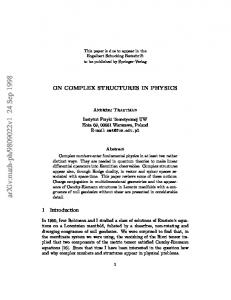 On complex structures in physics