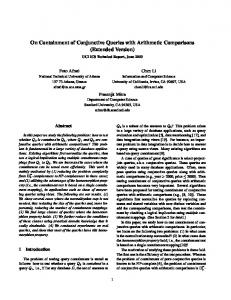 On Containment of Conjunctive Queries with ... - Semantic Scholar