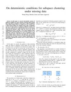 On deterministic conditions for subspace clustering under