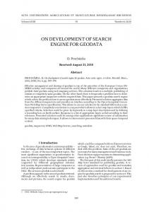 on development of search engine for geodata - Acta Universitatis ...