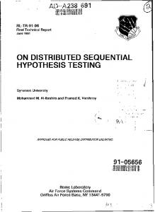 on distributed sequential hypothesis testing