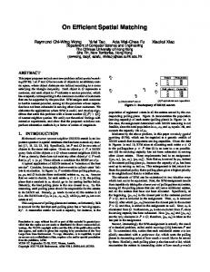 On Efficient Spatial Matching