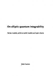 On elliptic quantum integrability