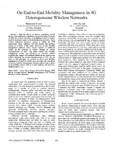 On End-to-End Mobility Management in 4G Heterogeneous Wireless ...