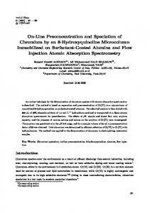 On-Line Preconcentration and Speciation of Chromium by ... - DergiPark