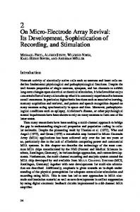 On Micro-Electrode Array Revival: Its Development, Sophistication of ...