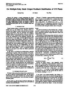 On Multiple-Delay Static Output Feedback Stabilization ... - IEEE Xplore