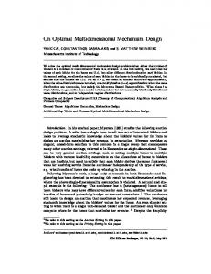 On Optimal Multidimensional Mechanism Design