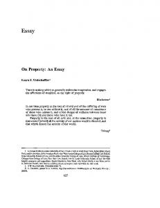 On Property: An Essay