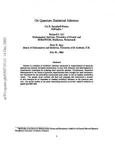 On Quantum Statistical Inference, II