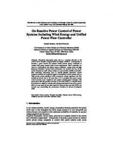 On Reactive Power Control of Power Systems Including Wind Energy ...