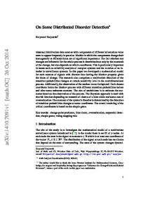 On Some Distributed Disorder Detection - Semantic Scholar