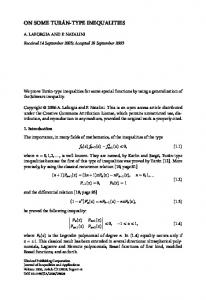 On some Turan-type inequalities - EMIS