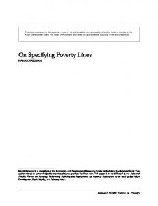 On Specifying Poverty Lines - CiteSeerX