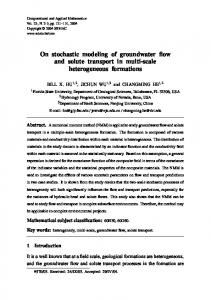 On stochastic modeling of groundwater flow and solute ... - SciELO