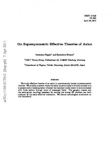 On Supersymmetric Effective Theories of Axion