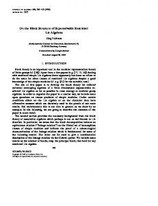 On the Block Structure of Supersolvable Restricted Lie ... - ScienceDirect