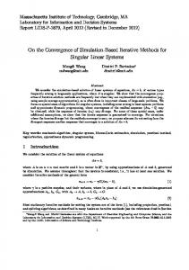 On the Convergence of Simulation-Based Iterative Methods for ...