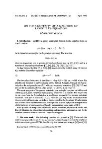 on the convexity of a solution of liouville's equation - KTH