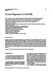 On the Diagnosis of CADASIL - IOS Press