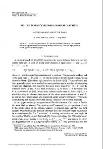 ON THE DISTANCE BETWEEN NORMAL ... - Semantic Scholar