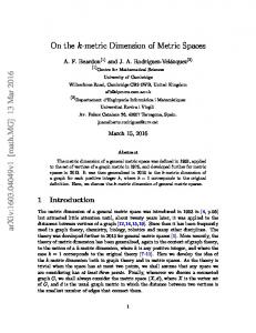 On the k-metric Dimension of Metric Spaces