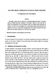 ON THE MEAN DISTANCE IN SCALE FREE GRAPHS 1 ... - CiteSeerX