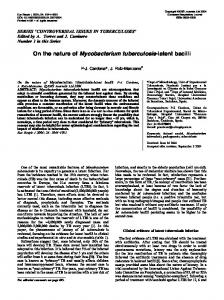 On the nature of Mycobacterium tuberculosis-latent ... - Semantic Scholar