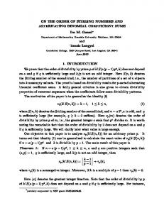 on the order of stirling numbers and - Brandeis University