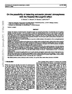 On the possibility of detecting extrasolar planets' atmospheres with the