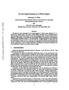On the Quantumness of a Hilbert Space