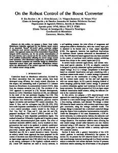 On the robust control of the boost converter - IEEE Xplore