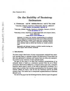 On the Stability of Bootstrap Estimators - arXiv