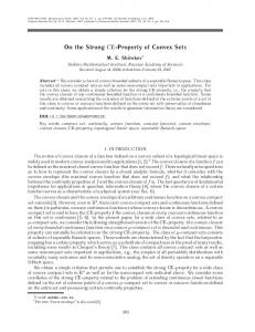 On the strong CE-property of convex sets - CiteSeerX