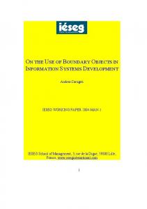 on the use of boundary objects in information systems development