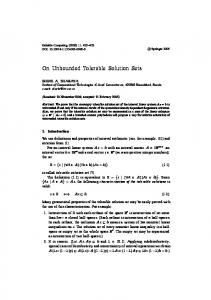 On Unbounded Tolerable Solution Sets