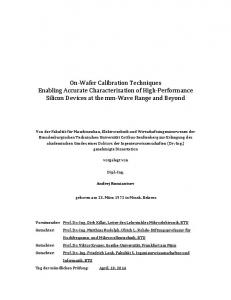 On-Wafer Calibration Techniques Enabling Accurate ...