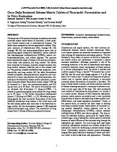 Once-Daily Sustained-Release Matrix Tablets of