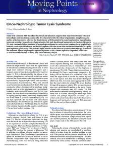 Onco-Nephrology: Tumor Lysis Syndrome