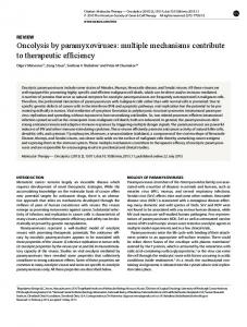 Oncolysis by paramyxoviruses: multiple mechanisms ... - Cell Press