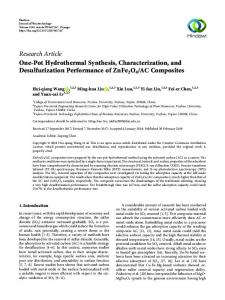 One-Pot Hydrothermal Synthesis, Characterization, and