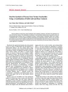 One-Pot Synthesis of Furans from Various Saccharides ... - CSJ Journals