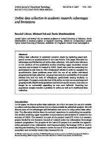 Online data collection in academic research ... - Wiley Online Library