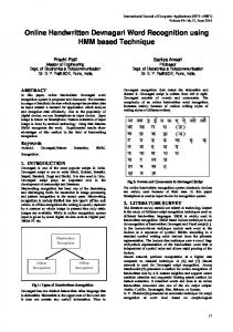 Online Handwritten Devnagari Word Recognition ... - Semantic Scholar