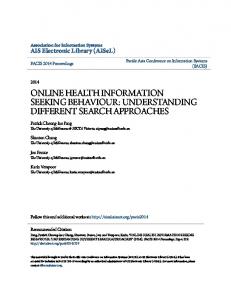 online health information seeking behaviour - Semantic Scholar